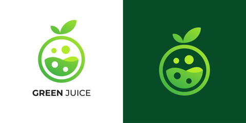 Healthy Green juice labs logo icon vector illustration