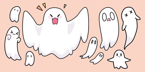 Cute Halloween themed clip art for decoration. Ghost