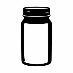 Stylized silhouette of a glass jar, perfect for storage or canning