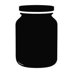 Black silhouette illustration of a sealed glass jar for food preservation