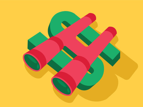 Money search engine symbols editorial illustration