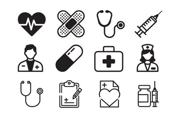 Pills and Syringes - Drug Administration Symbols