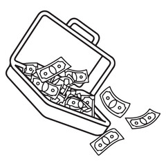 Hand drawn vector illustration of a dollar symbol