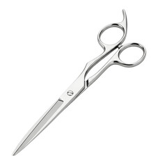 Obraz premium Professional hairdressing scissors isolated on transparent background, essential tool for precision haircuts and styling