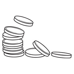 Stack of coins on white background