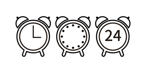 outline alarm clock icon collection