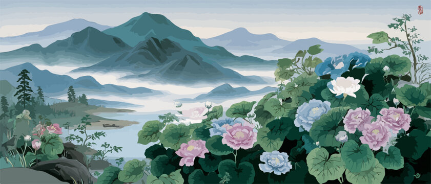 山水画 Images – Browse 1,467 Stock Photos, Vectors, and Video