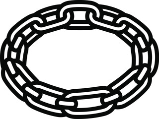 Illustration of a chain link bracelet isolated on transparent background, a symbol of strength, connection, and durability in jewelry design