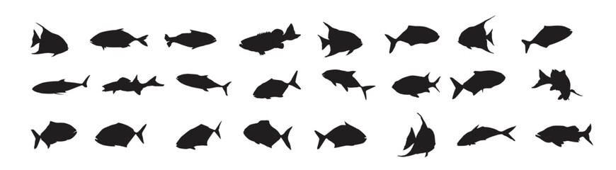 sea fish silhouette collection of ocean fish silhouette