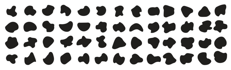 set of abstract organic shapes black abstract shapes