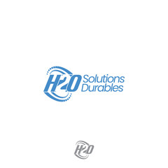 Modern H20 logo with negative space and conceptual solutions.