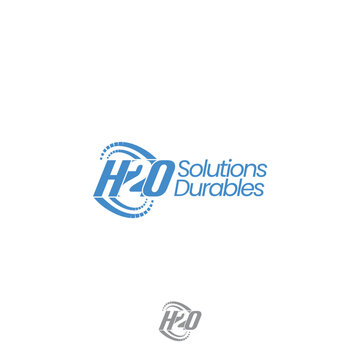 Modern H20 logo with negative space and conceptual solutions.