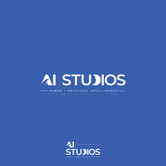 modern human an AI sign name combination logo.