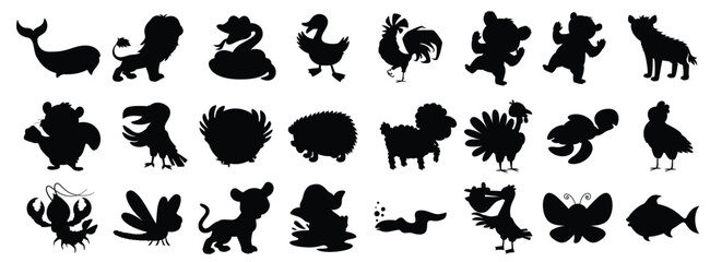 set of cute cartoon animals