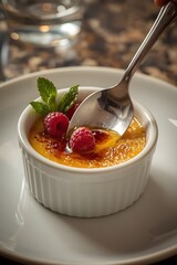 cheesecake with raspberries and mint