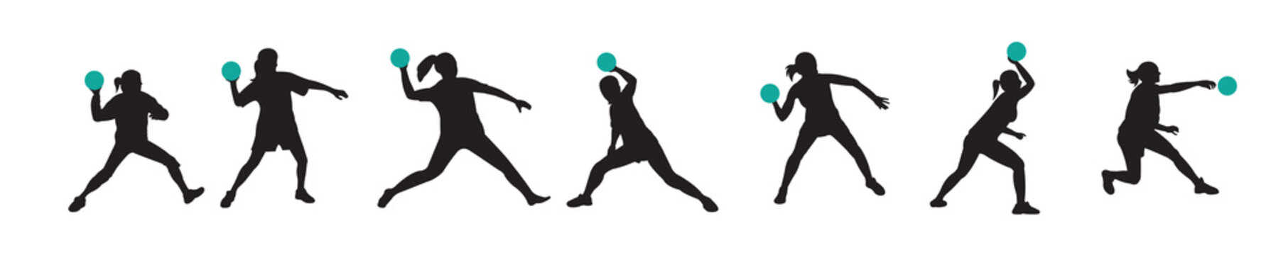 silhouette of dodgeball player