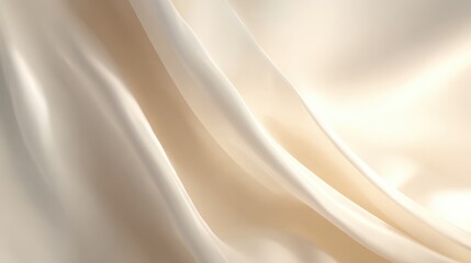 Obraz premium Smooth Elegant Satin Fabric Drapery in Soft Creamy Tone
