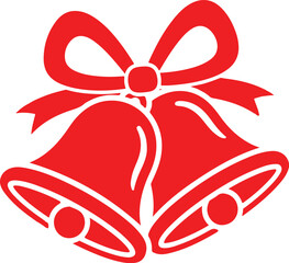 christmas bells with red ribbon