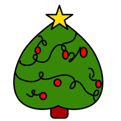 Merry Christmas Decorative Tree with Holiday Lights