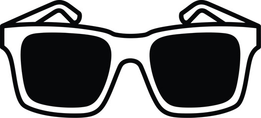 Square sunglasses line art isolated on transparent background for summer fashion and protection with a minimalist design