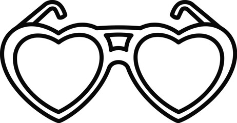 Heartshaped sunglasses isolated on transparent background, a charming accessory for expressing love and adding a touch of whimsy to any outfit or occasion