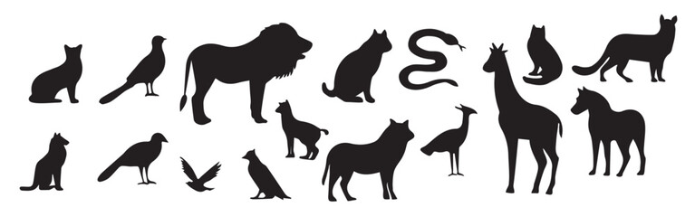 Zoo animals collection. Vector illustration
