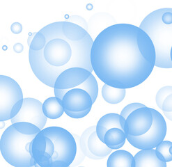 Large realistic blue underwater air bubbles