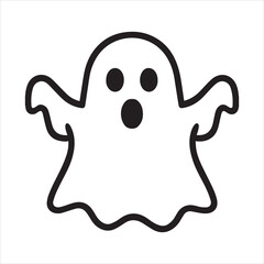 Minimalist ghost icon with bold lines