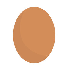 Isolated Brown Chicken Egg Illustration with Subtle Shading on White Background