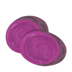Vibrant Purple Sweet Potato or Ube Slices Illustration on White Background