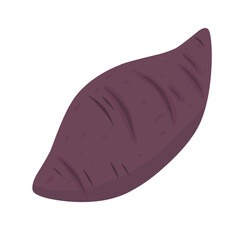 Isolated Purple Sweet Potato Illustration on White Background