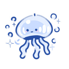 cartoon blue jellyfish