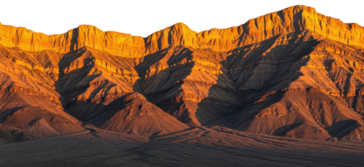 Dramatic sunset over the desert mountains isolated PNG with Transparent Background