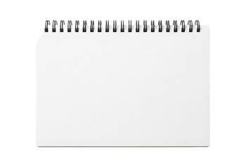 Blank White Horizontal Spiral Notebook Mockup with Black Binding