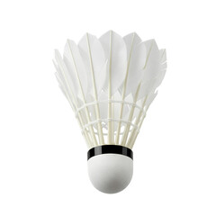White Feather Badminton Shuttlecock Isolated on Transparent Background – Sports Equipment Concept