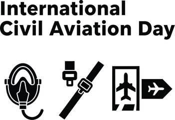 Obraz premium International civil aviation day design, promoting global air transport safety, efficiency, and sustainable development worldwide