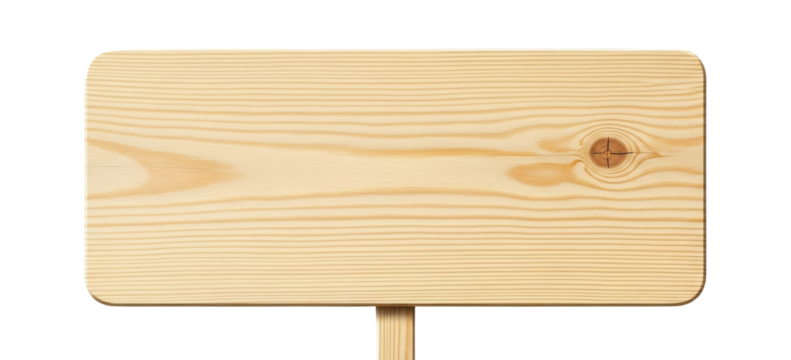 Blank wooden sign ready for custom text isolated PNG with Transparent Background