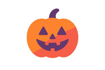 Fototapeta premium Cute Halloween Pumpkin Icon with a Cheerful Expression