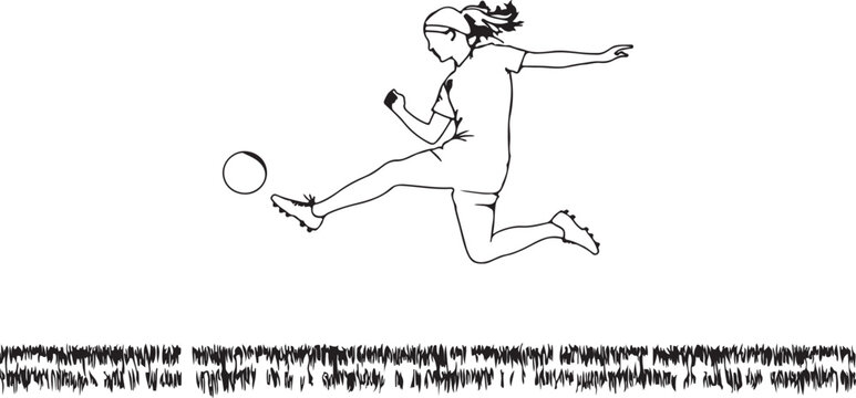 women Soccer or football player silhouette