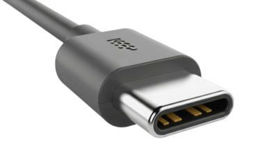 USB Type-C connector for modern electronic devices isolated PNG with Transparent Background