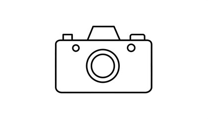 Simple black and white graphic of a camera (1)