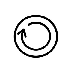 Simple circular arrow, indicating refresh, or replay