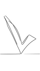 Simple line art of a large checkmark symbol