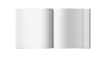 Open blank book mockup template isolated PNG with Transparent Background