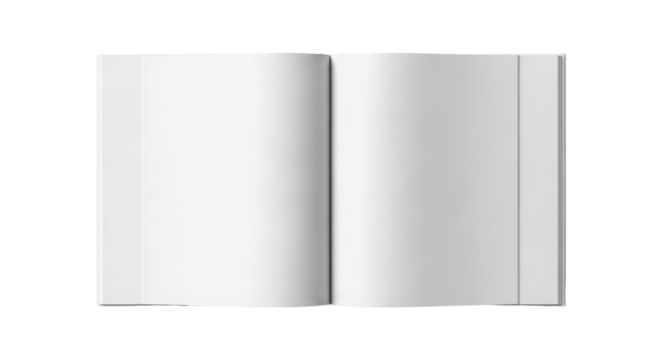 Open blank book mockup template isolated PNG with Transparent Background