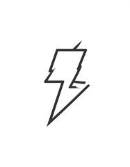 Simple minimalist black lightning bolt design