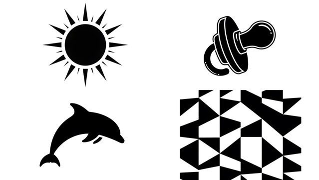 Baby Vision High Contrast Visual Stimulus  for Babies black and white picture newborn baby Visual Stimulation  for babies 1-3 months old