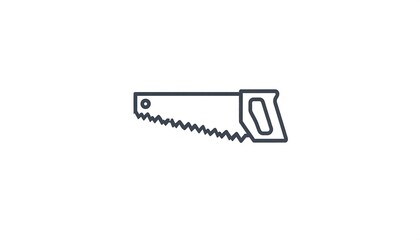 Simple monochrome icon of a hand saw