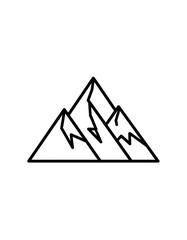Simple monochrome icon of mountain range