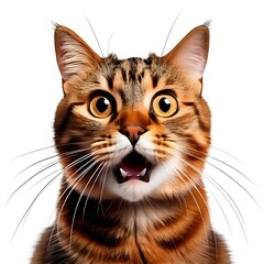 Surprised feline with wide eyes and open mouth